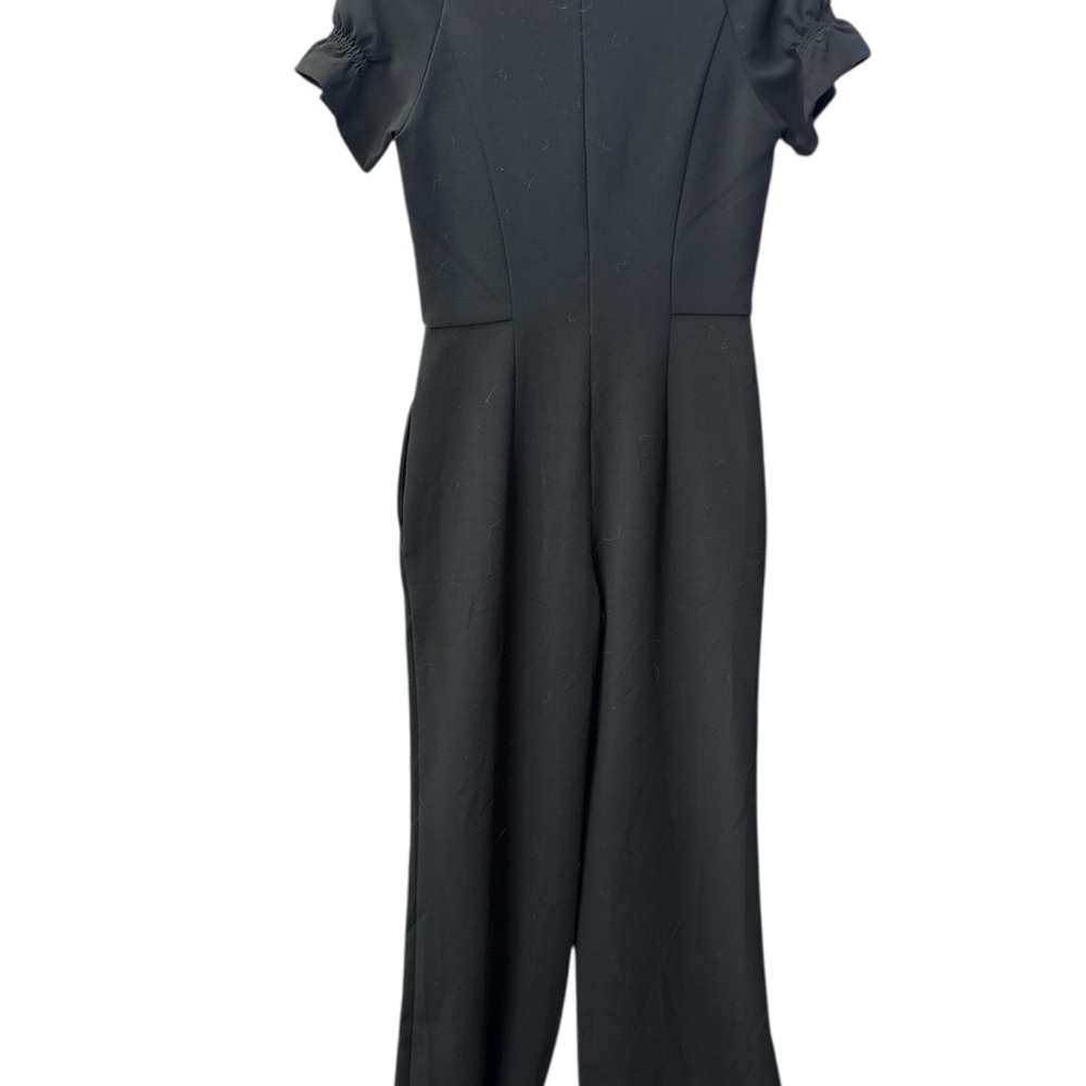 Black Halo Black Short-Sleeve Wide-Leg Jumpsuit - Picture 6 of 10